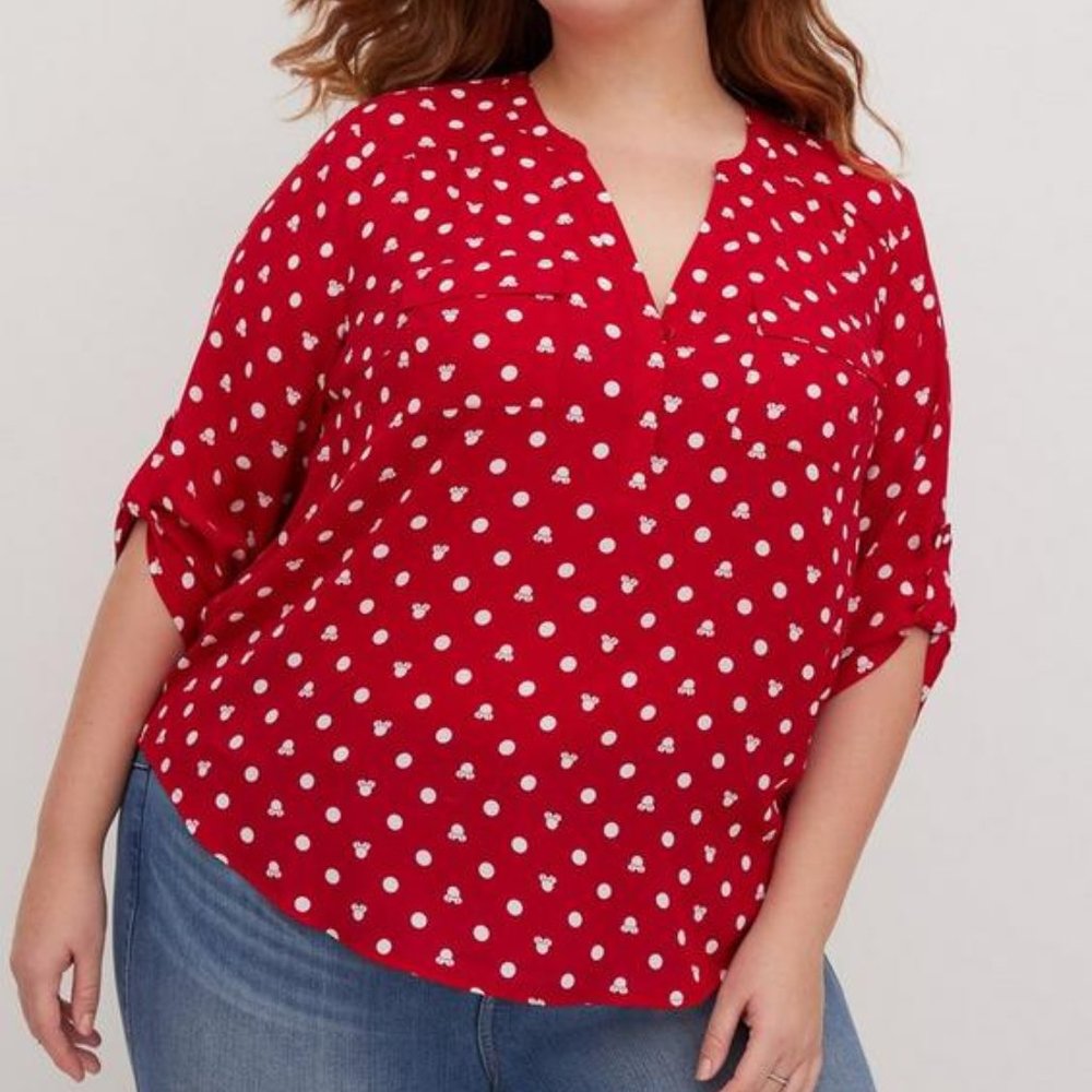 Torrid Red Polka Dot Blouse
